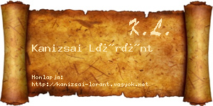 Kanizsai Lóránt névjegykártya