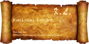 Kanizsai Lóránt névjegykártya