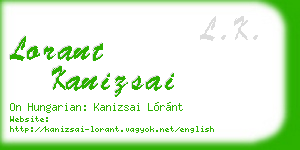 lorant kanizsai business card